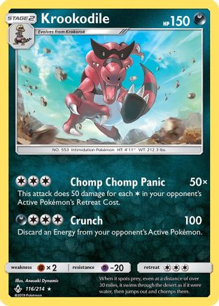 Krookodile 116/214 - SM  Unbroken Bonds - for just $0.15! 