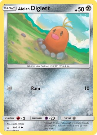 Alolan Diglett 121/214 - SM  Unbroken Bonds - for just $0.08! 