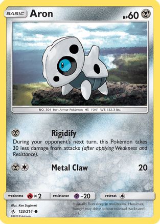 Aron 123/214 - SM  Unbroken Bonds Reverse Holofoil - for just $0.20! 