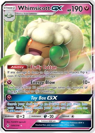 Whimsicott GX 140/214 - SM  Unbroken Bonds Holofoil - for just $1.31! 