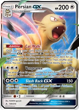 Persian GX 149/214 - SM  Unbroken Bonds Holofoil - for just $0.90! 