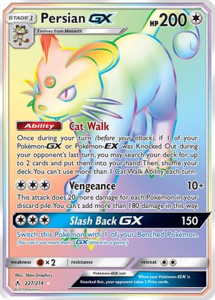 Persian GX (Secret) 227/214 - SM  Unbroken Bonds Holofoil - for just $7.99! 