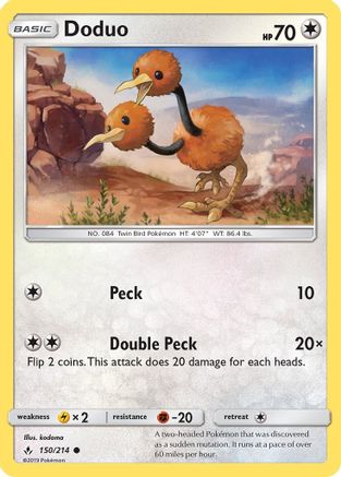 Doduo 150/214 - SM  Unbroken Bonds Reverse Holofoil - for just $0.13! 