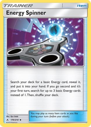 Energy Spinner 170/214 - SM  Unbroken Bonds Reverse Holofoil - for just $0.31! 