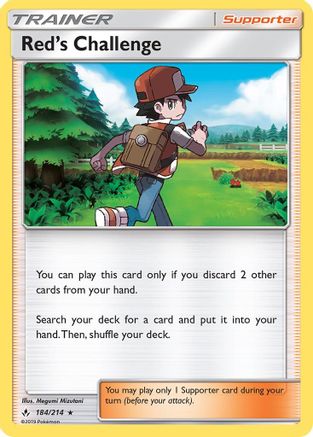 Red's Challenge 184/214 - SM  Unbroken Bonds Reverse Holofoil - for just $0.33! 