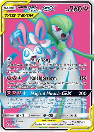 Gardevoir & Sylveon GX  (Full Art) 204/214 - SM  Unbroken Bonds Holofoil - for just $52.02! 