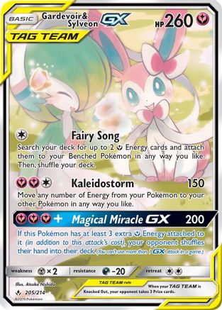 Gardevoir & Sylveon GX  (Alternate Full Art) 205/214 - SM  Unbroken Bonds Holofoil - for just $278.28! 