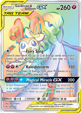 Gardevoir & Sylveon GX (Secret) 225/214 - SM  Unbroken Bonds Holofoil - for just $82.47! 