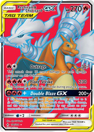 Reshiram & Charizard GX (Full Art) 194/214 - SM  Unbroken Bonds Holofoil - for just $41.05! 