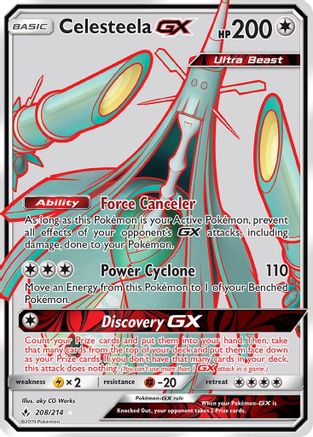Celesteela GX (Full Art) 208/214 - SM  Unbroken Bonds Holofoil - for just $2.50! 