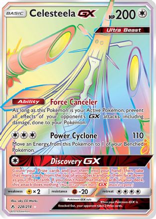 Celesteela GX (Secret) 228/214 - SM  Unbroken Bonds Holofoil - for just $4.99! 
