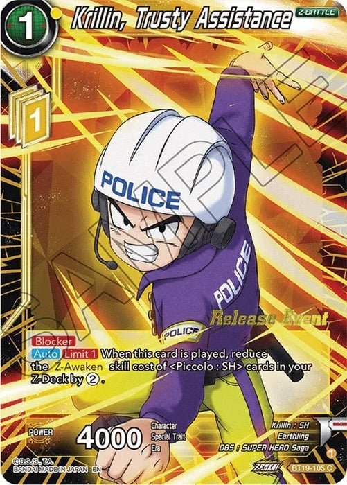 Krillin, Trusty Assistance (Fighter's Ambition Holiday Pack) (BT19-105) [Tournament Promotion Cards] - for just $0.15! 