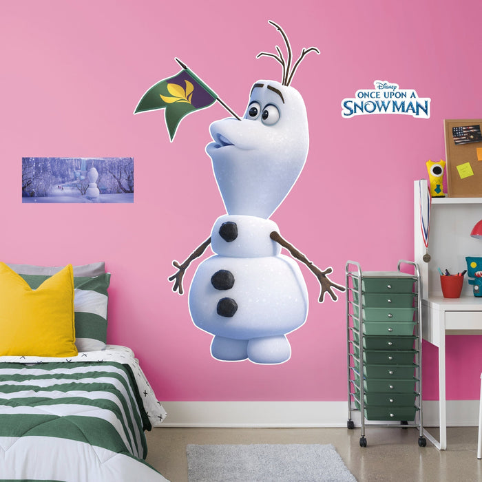 Olaf: Flag - Once Upon A Snowman - Officially Licensed Disney Removable Wall Decal - Premium Vinyl Die-Cut Character - Just $69.99! Shop now at Retro Gaming of Denver
