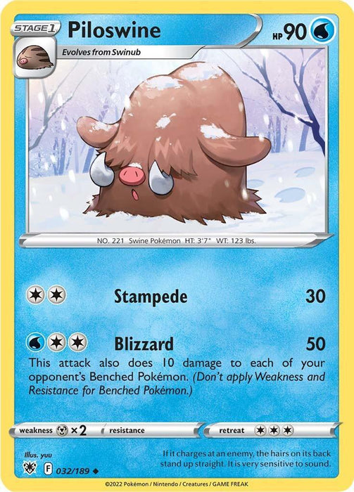 Piloswine (032/189) [Sword & Shield: Astral Radiance] - for just $0.10! 