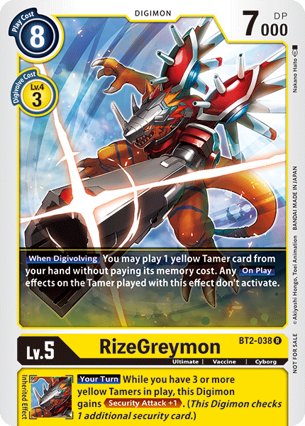 RizeGreymon [BT2-038] (Tournament Pack) [Release Special Booster Ver.1.5 Promos] - Just $0.25! Shop now at Retro Gaming of Denver