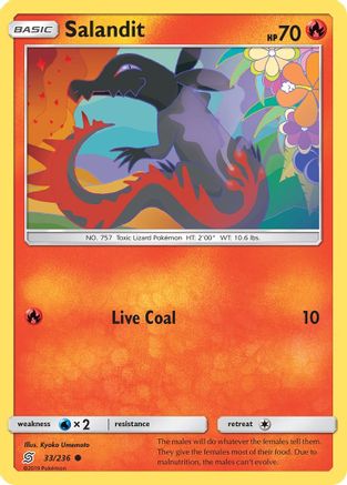 Salandit 033/236 - SM  Unified Minds Reverse Holofoil - for just $0.18! 