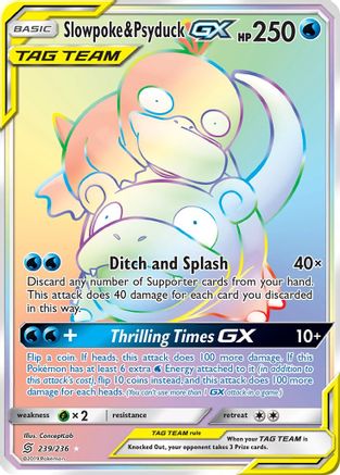 Slowpoke & Psyduck GX (Secret) 239/236 - SM  Unified Minds Holofoil - for just $89.99! 