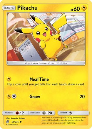 Pikachu 055/236 - SM  Unified Minds Reverse Holofoil - for just $0.78! 