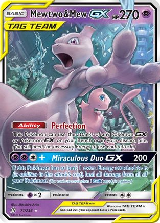 Mewtwo & Mew GX 071/236 - SM  Unified Minds Holofoil - for just $33.49! 
