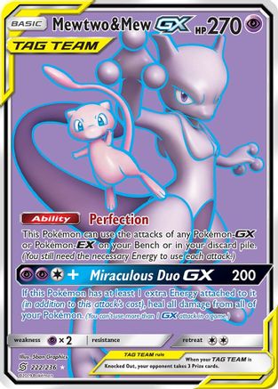 Mewtwo & Mew GX (Full Art) 222/236 - SM  Unified Minds Holofoil - for just $56.89! 