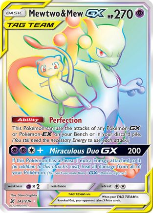 Mewtwo & Mew GX (Secret) 242/236 - SM  Unified Minds Holofoil - for just $91.90! 