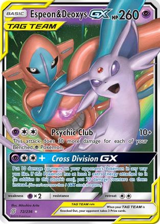 Espeon & Deoxys GX 072/236 - SM  Unified Minds Holofoil - for just $13! 