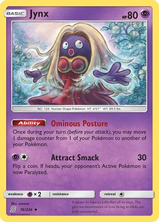 Jynx 076/236 - SM  Unified Minds Reverse Holofoil - for just $0.28! 