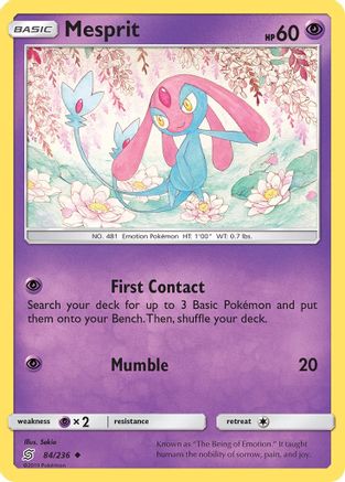 Mesprit 084/236 - SM  Unified Minds Reverse Holofoil - for just $0.50! 