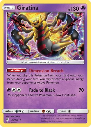 Giratina 086/236 - SM  Unified Minds Holofoil - for just $3.08! 