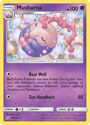 Musharna 089/236 - SM  Unified Minds Reverse Holofoil - for just $0.23! 
