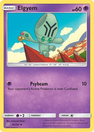 Elgyem 090/236 - SM  Unified Minds Reverse Holofoil - for just $0.20! 