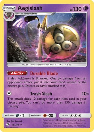 Aegislash 095/236 - SM  Unified Minds Holofoil - for just $0.10! 