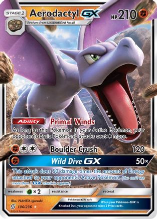 Aerodactyl GX 106/236 - SM  Unified Minds Holofoil - for just $1.65! 
