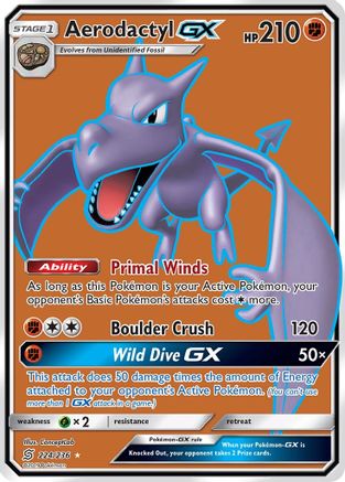 Aerodactyl GX (Full Art) 224/236 - SM  Unified Minds Holofoil - for just $3.35! 