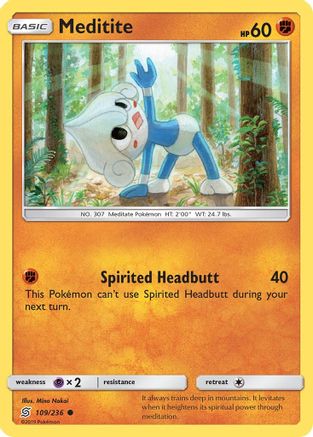 Meditite 109/236 - SM  Unified Minds Reverse Holofoil - for just $0.20! 