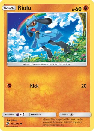 Riolu 115/236 - SM  Unified Minds Reverse Holofoil - for just $0.23! 