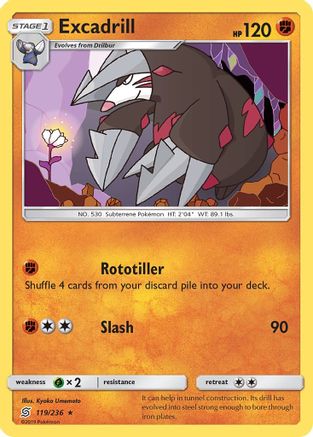 Excadrill 119/236 - SM  Unified Minds Reverse Holofoil - for just $0.25! 