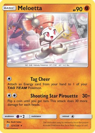 Meloetta 123/236 - SM  Unified Minds Reverse Holofoil - for just $0.38! 