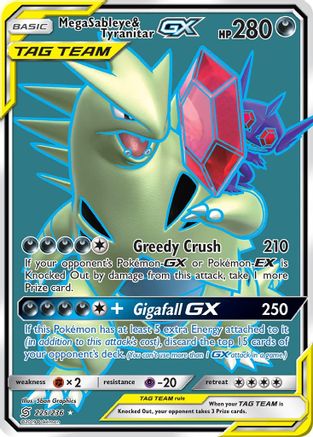 Mega Sableye & Tyranitar GX (Full Art) 225/236 - SM  Unified Minds Holofoil - for just $15! 