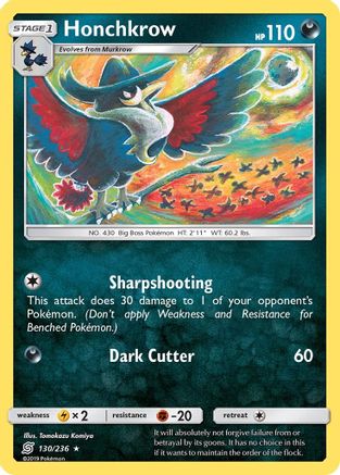 Honchkrow 130/236 - SM  Unified Minds Reverse Holofoil - for just $0.43! 