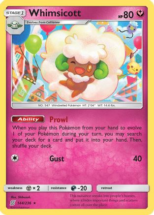 Whimsicott 144/236 - SM  Unified Minds - for just $2.96! 