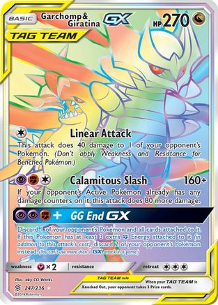 Garchomp & Giratina GX (Secret) 247/236 - SM  Unified Minds Holofoil - for just $46.66! 