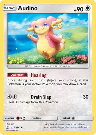 Audino 177/236 - SM  Unified Minds Reverse Holofoil - for just $0.20! 