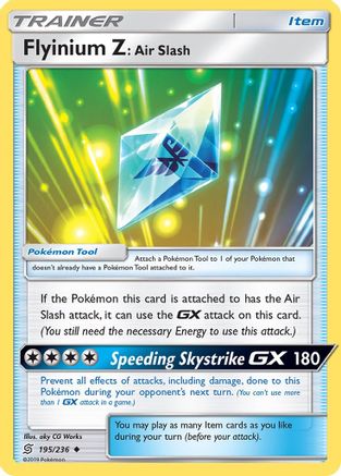 Flyinium Z: Air Slash 195/236 - SM  Unified Minds Reverse Holofoil - for just $0.20! 