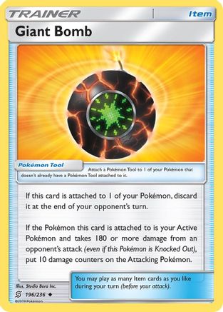 Giant Bomb 196/236 - SM  Unified Minds Reverse Holofoil - for just $0.24! 