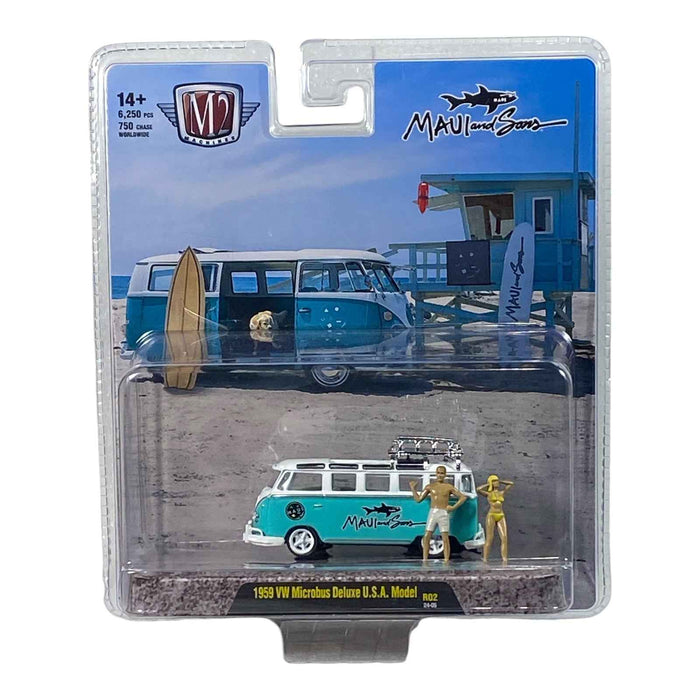 1959 VW Microbus U.S.A. Model (Maui and Sons) - M2 Machines Diorama - for just $24.99! 