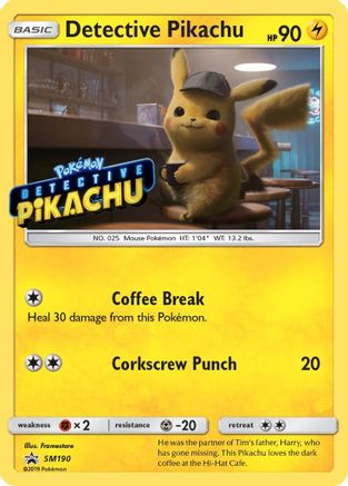 Detective Pikachu (Stamped) SM190 - SM Promos Holofoil - for just $4.49! 
