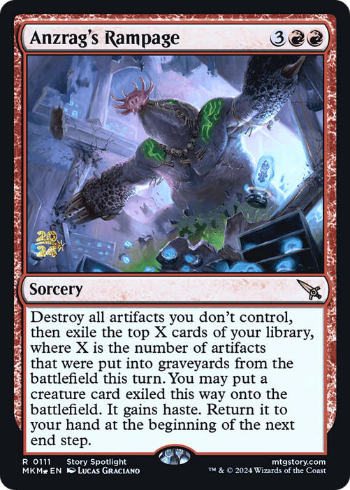Anzrag's Rampage (PRE-111) - Murders at Karlov Manor Promos Foil - for just $0.18! 