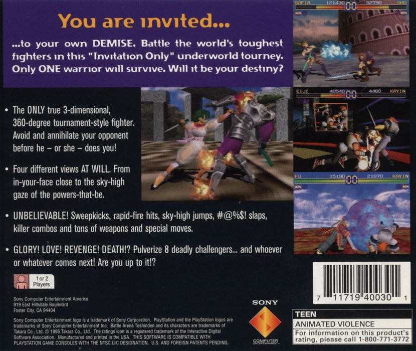 Battle Arena Toshinden [Not for Resale Version] – PlayStation 1 (PS1) - for just $10.99! 