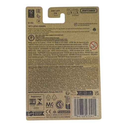 Matchbox 1972 Lotus Europa - Matchbox Series 01/05 - for just $1.79! 